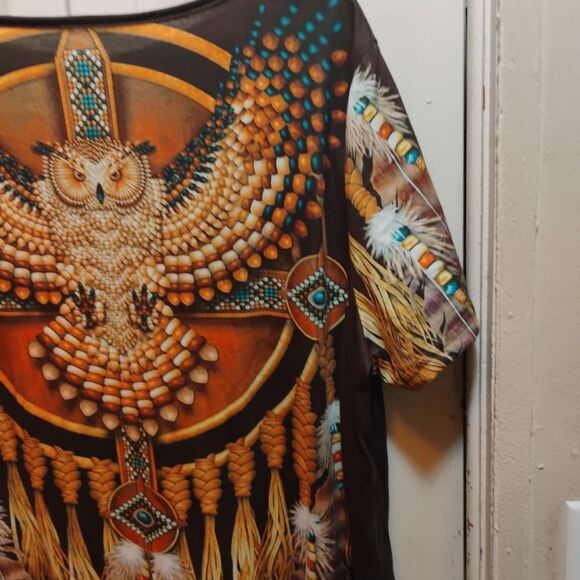 Bohemian Owl Print Mini Dress - Picture 8 of 10